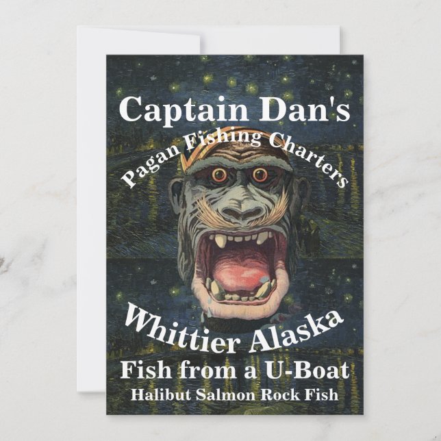 Invitación Captain Dan's Pagan Fishing Charters Whittier AK (Anverso)