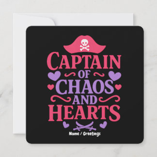 Invitación Captain of Chaos and Hearts Pirate Graphic