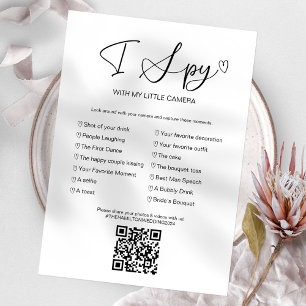 Invitación Captura El Amor Juego De Boda I Spy Con QR