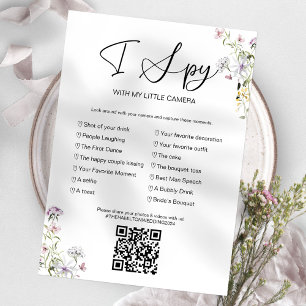 Invitación Captura El Amor Juego De Boda I Spy Con QR