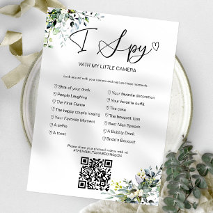 Invitación Captura El Amor Juego De Boda I Spy Con QR