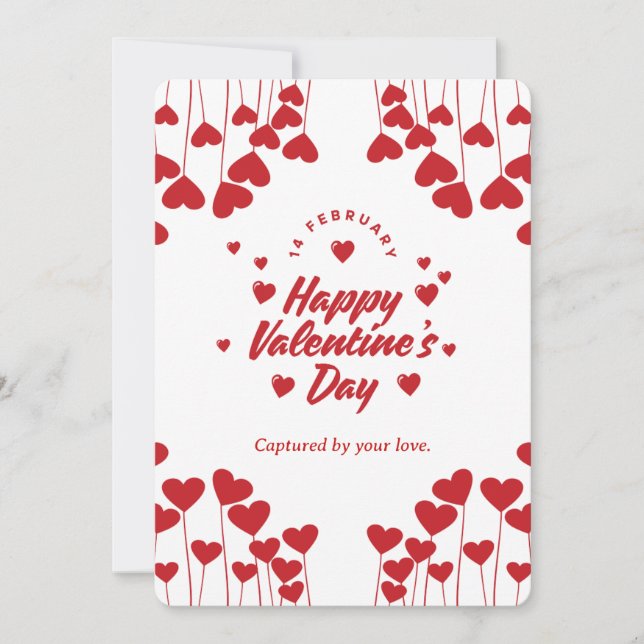 Invitación "Capturado por tu amor" – Valentín moderno y elega (Anverso)