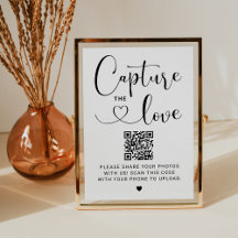 Capturar el Rótulo de Boda de código QR de amor