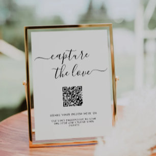 Invitación Capturar el Rótulo de código Love Qr, Minimalista