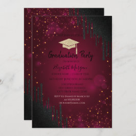 Invitación Capucha de purpurina Grad,Perforaciones negras con