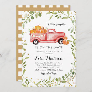 Invitación Capuchón Rojo Camión Rojo Ducha bebé