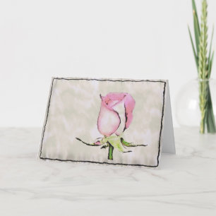 Invitación Capullo de rosa acuarela