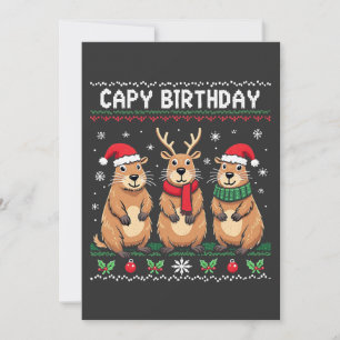 Invitación Capy Birthday Navidades feos suéter Capybara