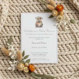 Invitación Capybara Baby Shower • Wildflower Boho