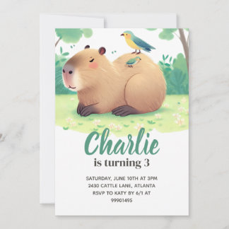 Invitación Capybara Birthday Invitation