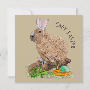 Invitación Capybara Easter Cute Bunny Funny