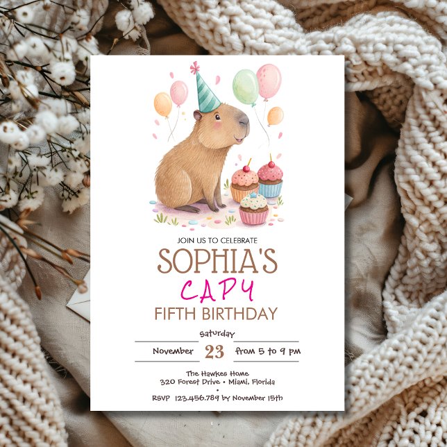 Invitación Capybara kids birthday (Subido por el creador)