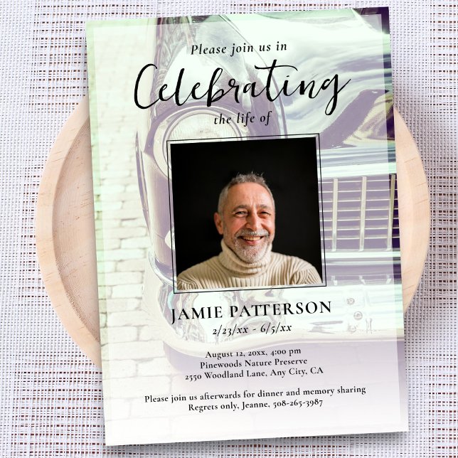 Invitación Car Collector Celebration of Life Photo, Funeral (Subido por el creador)