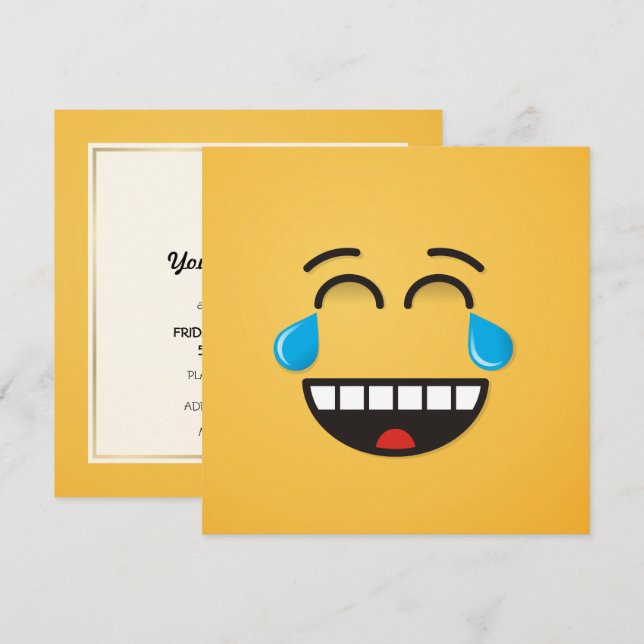 Invitación Cara con lágrimas de alegría (Anverso / Reverso)