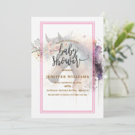 Invitación Cara de caballo con corona floral.