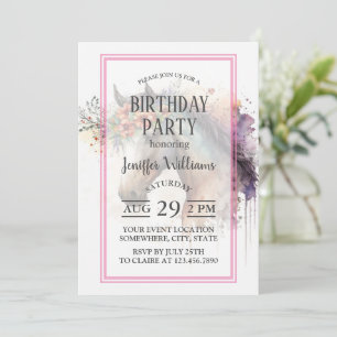 Invitación Cara de caballo con flores