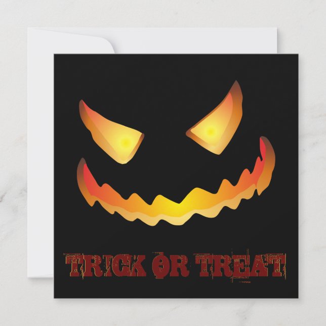 Invitación Cara de Calabaza 2 para Halloween (Anverso)