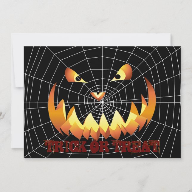 Invitación Cara de calabaza 4 para Halloween (Anverso)