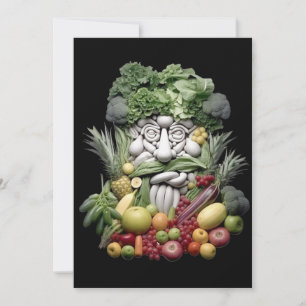 Invitación cara de fruta, amante de la verdura, camiseta de c