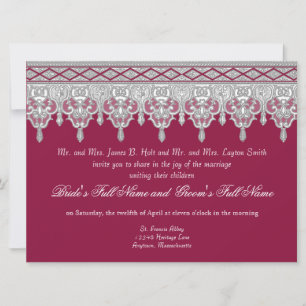 Invitación Cara de gota de lágrima, rojo borgoñés - Invitació