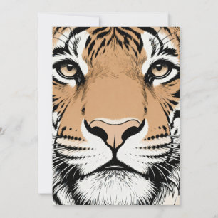 Invitación Cara de Tigre Mirando Fijo, Tigre