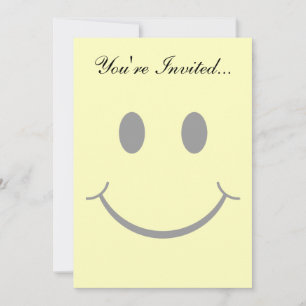Invitación Cara Feliz Amarilla Clásica de los 70