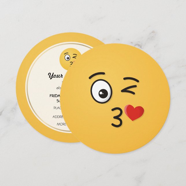 Invitación Cara lanzando un beso (Anverso / Reverso)