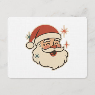 Invitación Cara Retro de Santa Claus – Navidad Vintage Fiesta