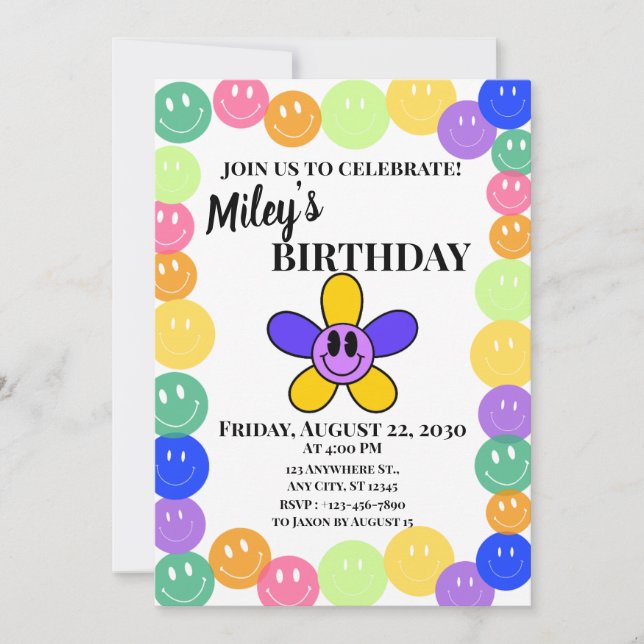 Invitación Cara Sonriente (Anverso)