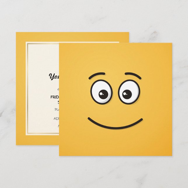 Invitación Cara sonriente con ojos abiertos (Anverso / Reverso)