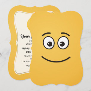 Invitación Cara sonriente con ojos abiertos