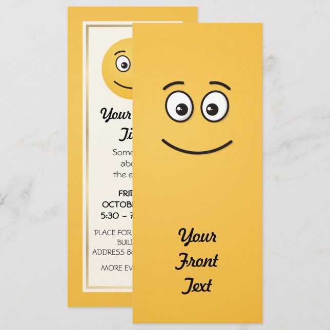 Invitación Cara sonriente con ojos abiertos (Anverso / Reverso)