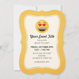 Invitación Cara sonriente con ojos en forma de corazón