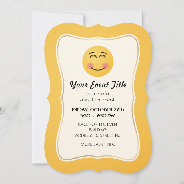 Invitación Cara sonriente con ojos sonrientes (Reverso)