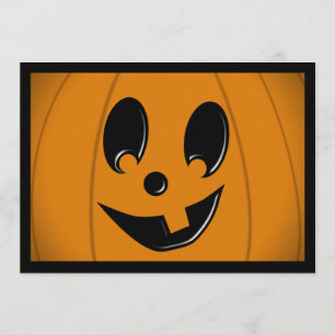 Invitación Cara tonta de Jack-O-Lantern con un solo diente