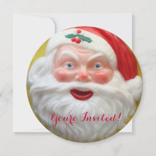 Invitación Cara vintage de Santa Claus