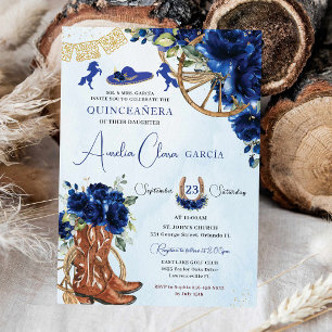 Invitación Caracol Carro Floral Real Quinceanera XV 15