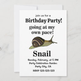 Invitación Caracol En Mi Propia Cara Funny Snail Birday