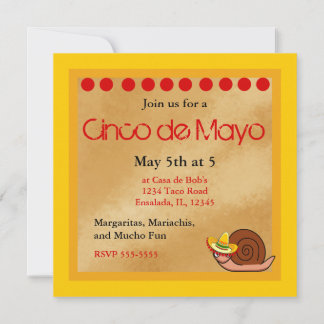 Invitación Caracol en Sombrero Cinco de Mayo