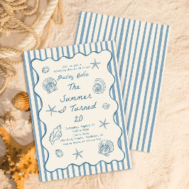 Invitación Caracoles Cumpleaños El Verano Que Cumplí Veinte