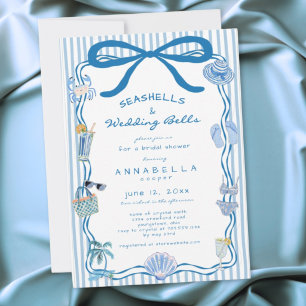 Invitación Caracoles Dibujados a Mano Campanas de Boda Invita