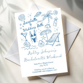 Invitación Caracoles y campanas de boda Fin de semana de desp