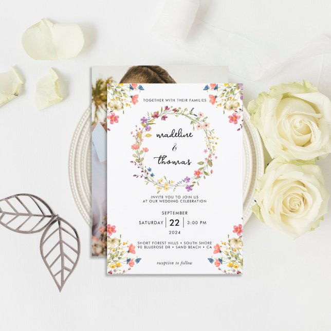 Invitación Carácter caprichoso Boda de flores silvestres Wrea (Subido por el creador)