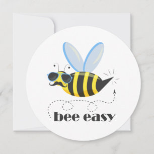 Invitación Carácter de abeja con gafas de sol bigote Bee Fáci