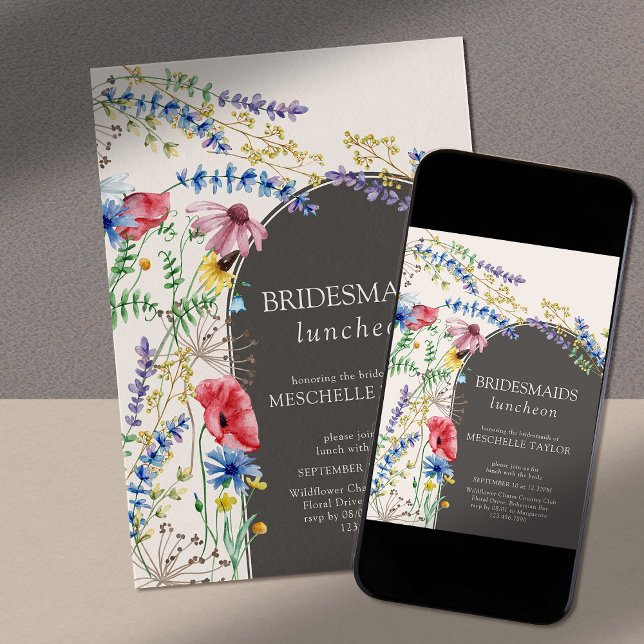 Invitación Carácter floral arca florida Bridesmaids Luncheon (Modern floral arch invitation for your Bridesmaids Luncheon)