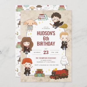 Invitación Carácter Harry Potter Arco mágico Cumpleaños