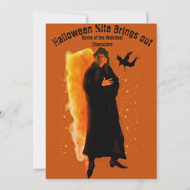 Invitación Carácter misterioso de la noche de Halloween Fiest (Anverso)