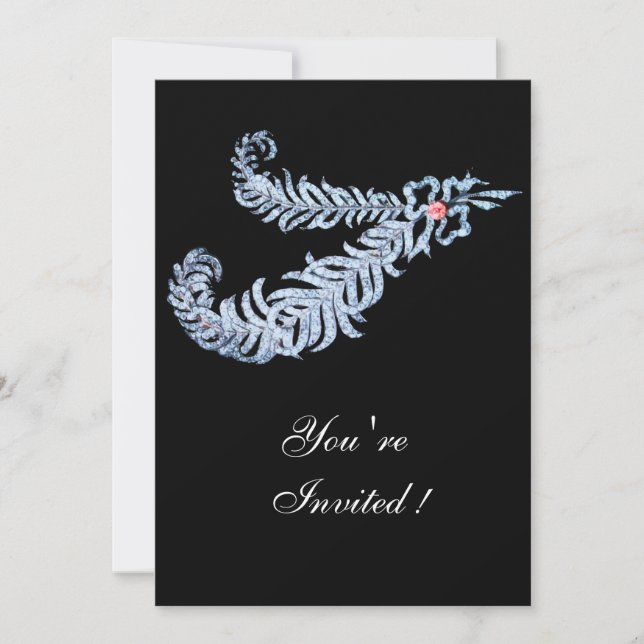 Invitación CARACTERÍSTICAS DE DIAMANTE, rosa (Anverso)