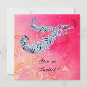 Invitación CARACTERÍSTICAS DE DIAMANTES, chispas rosadas