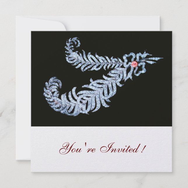 Invitación CARACTERÍSTICAS DE DIAMANTES, Metálico de hielo ro (Anverso)